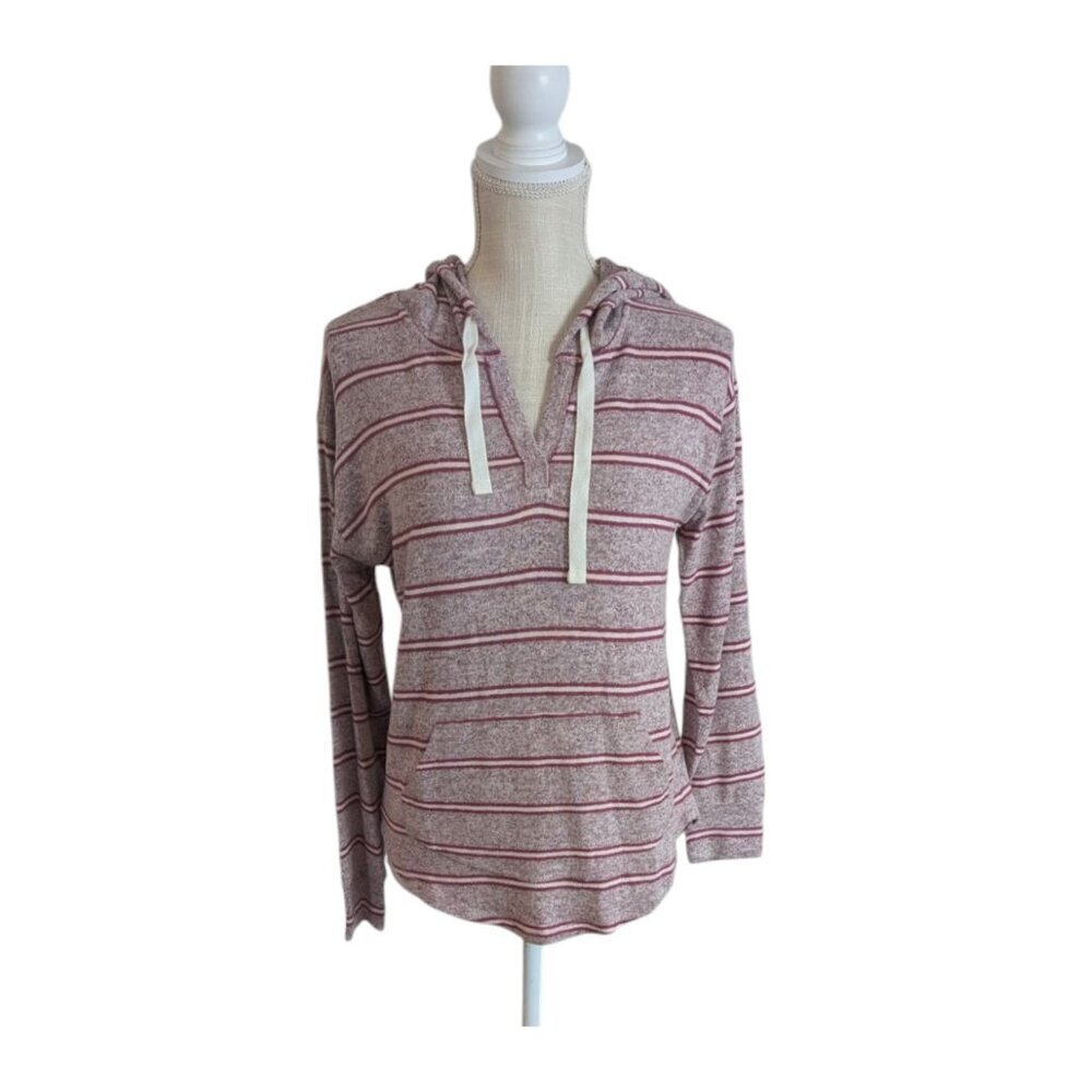 Market & Spruce Pink Stripe Knit Hoodie XS